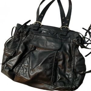 NICOLI genuine leather black purse